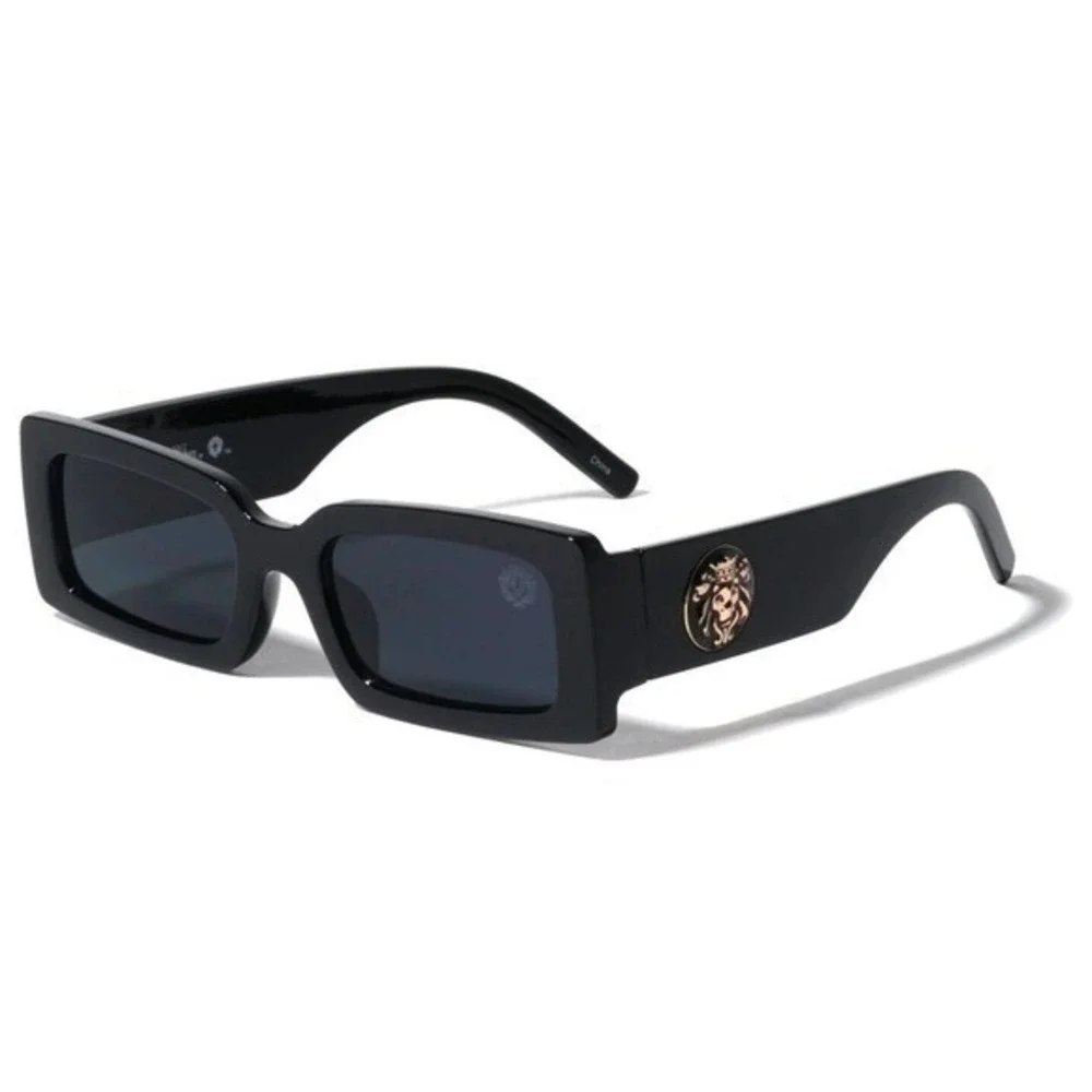 Men Sunglasses Square Dark Black Lens Cholo Style Hip Hop Street Gangster Lentes